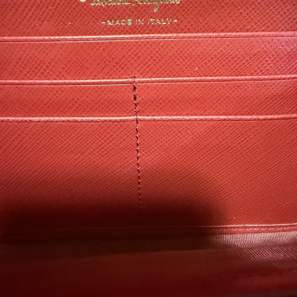 Salvatore Ferragamo Scarlet Leather Card Holder